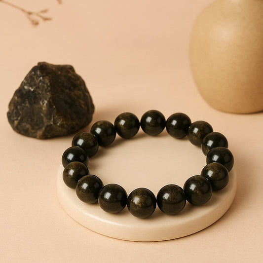Golden Sheen Obsidian Bracelet