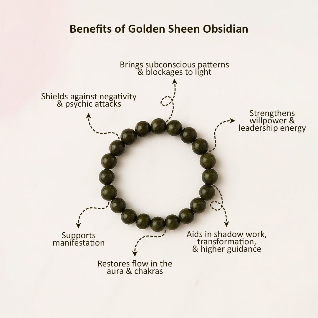 Golden Sheen Obsidian Bracelet