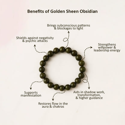 Golden Sheen Obsidian Bracelet
