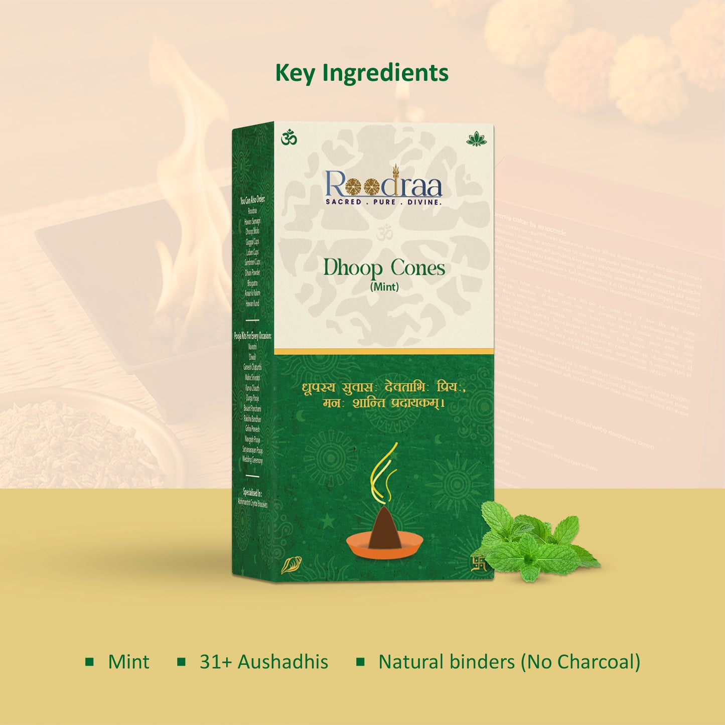 Mint Dhoop Cones