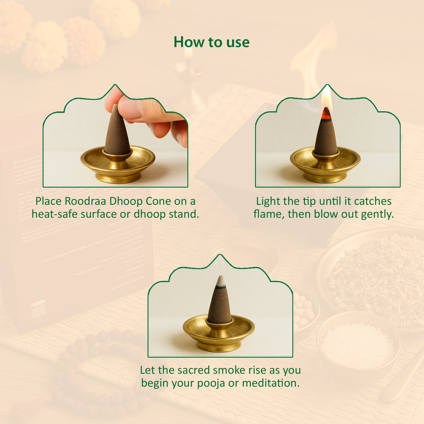 Mint Dhoop Cones