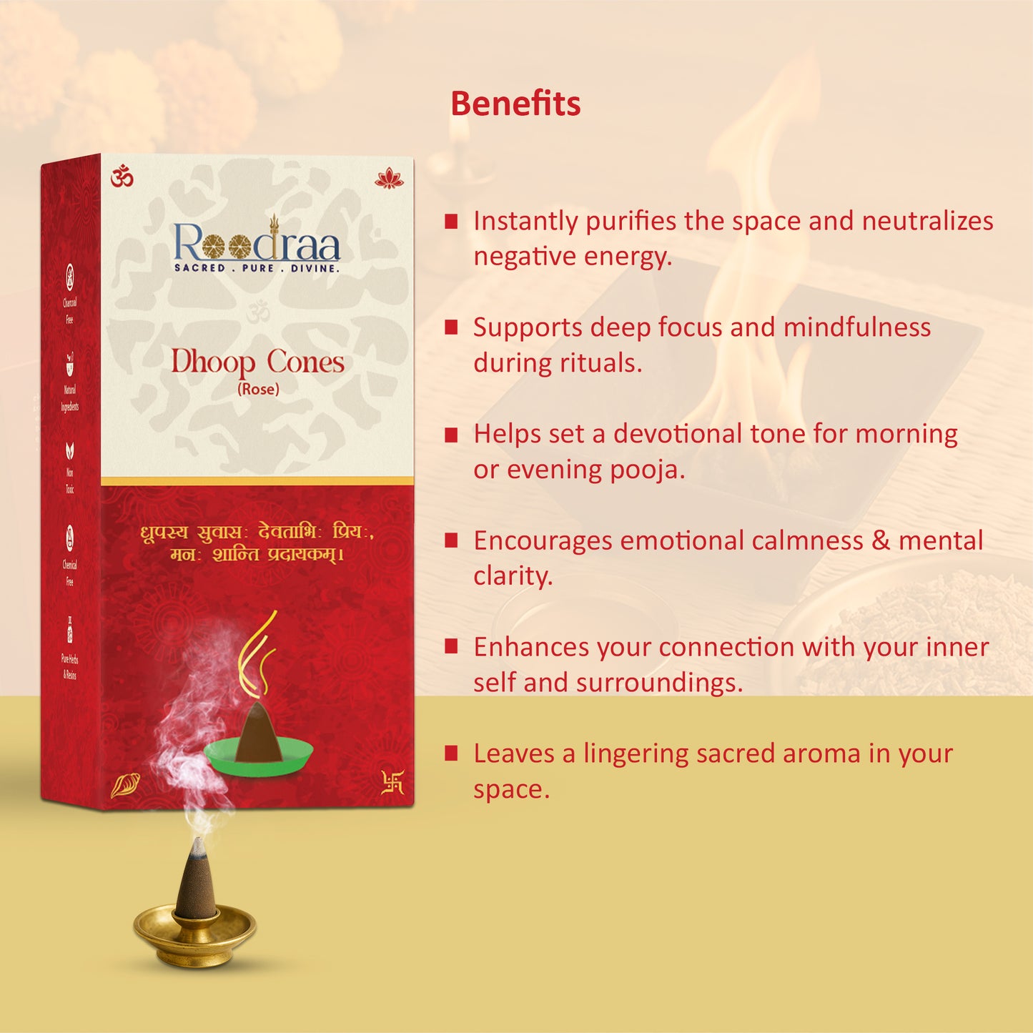 Rose Dhoop Cones